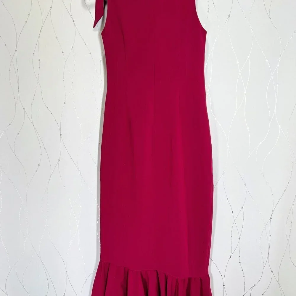 Cinq a Sept Maroon Dark Pink Nanon Tulip Midi Dress $450 - Picture 7 of 16